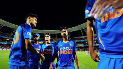 indian cricket team celebrating a victory