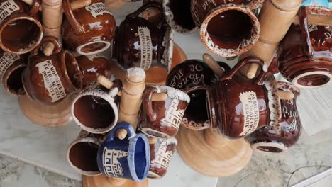 handmade colombian coffee cups in a shop in monserrate