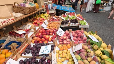 vibrant fruit stall with various fresh produce