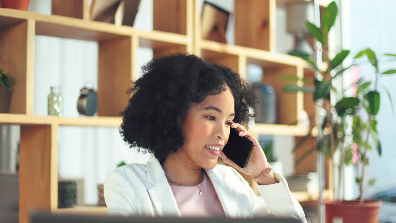 Phone call, communication and laughing