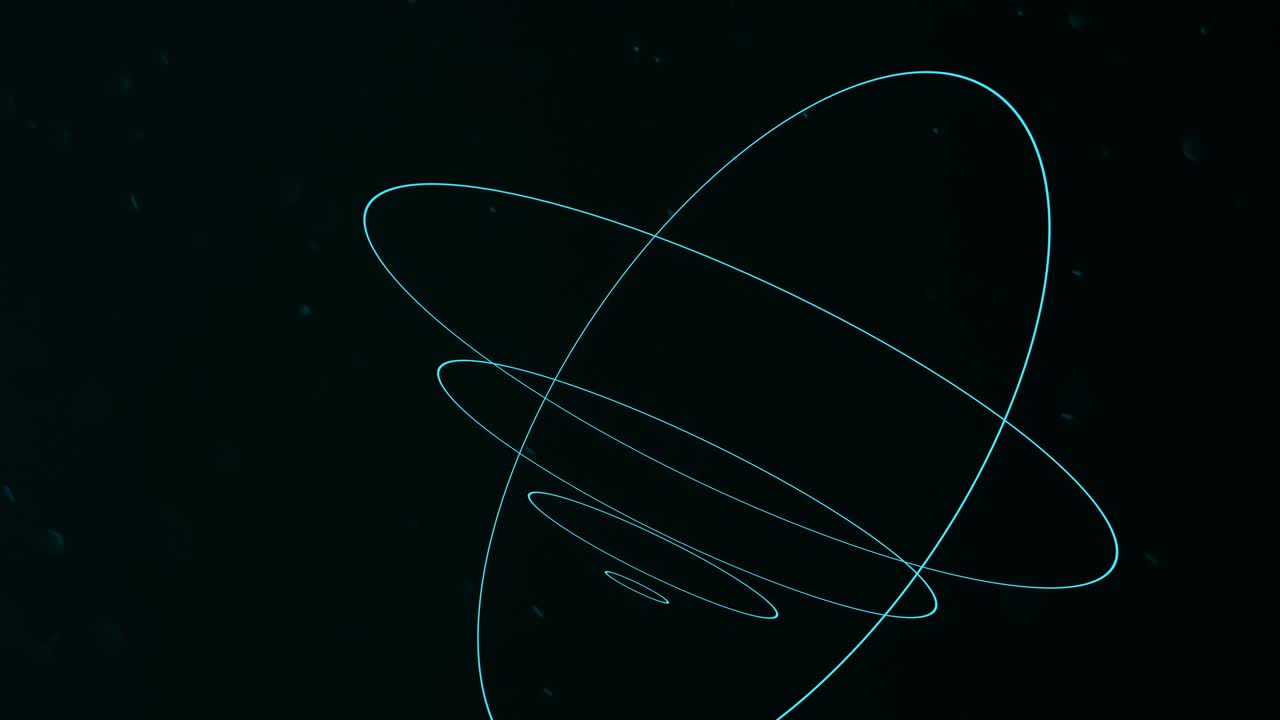 플라이 글리터와 함께 공간에서 네온 추상적인 나선형 원