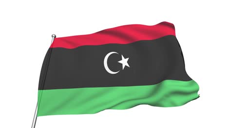 flag of libya in the wind (alpha channel, semi-transparent, loopable)