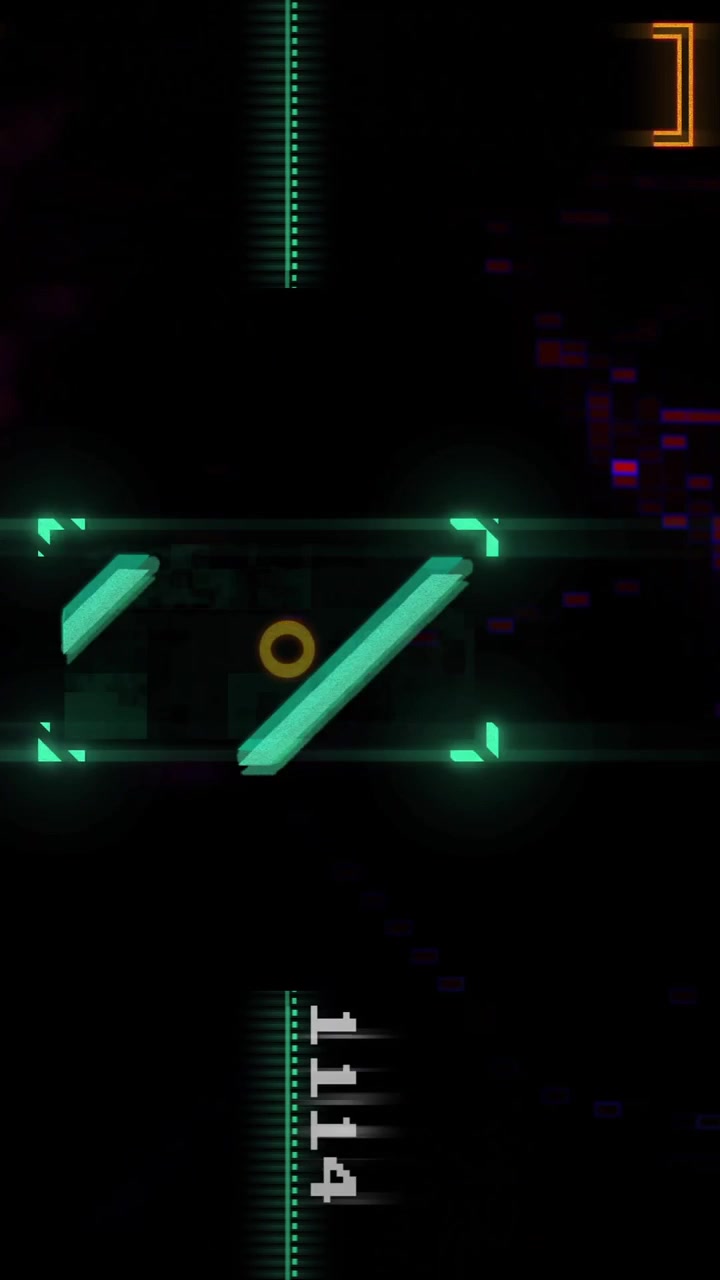 Neon green bars and digital numbers animation over dark background with glowing elements