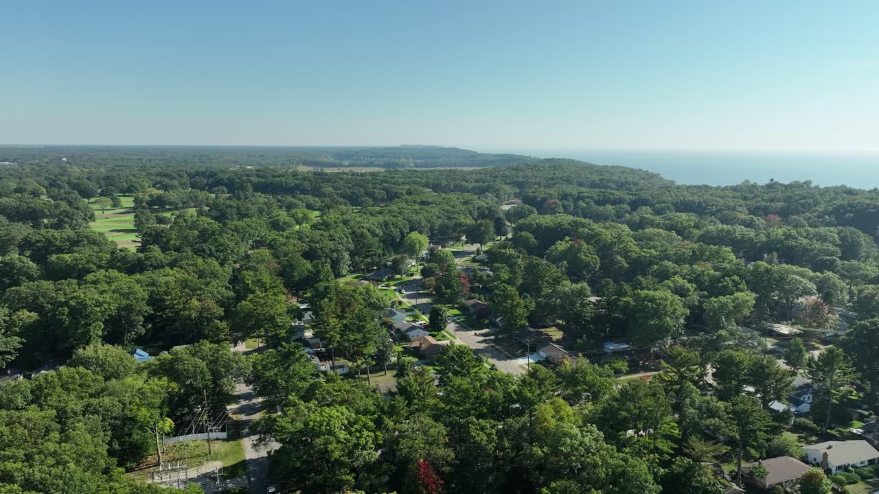 Panning over a street grid in Michigan