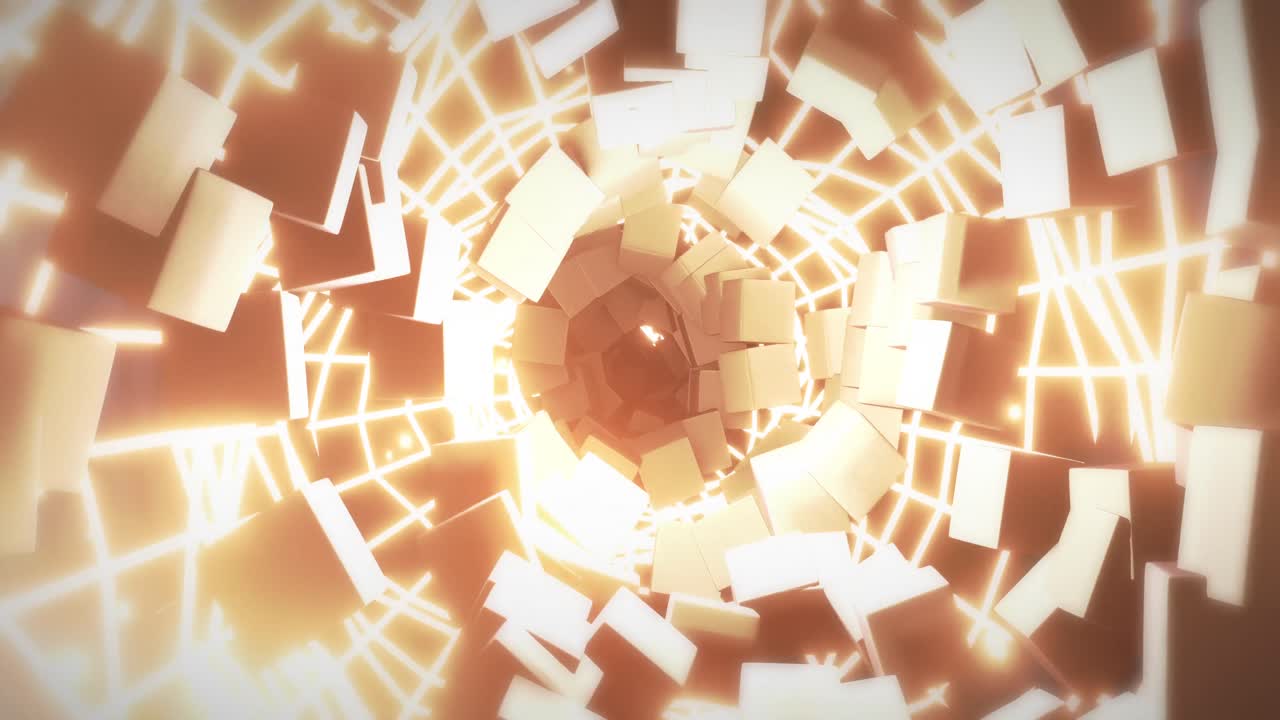 검은색 배경 위에 움직이는 타일 벽의 애니메이션