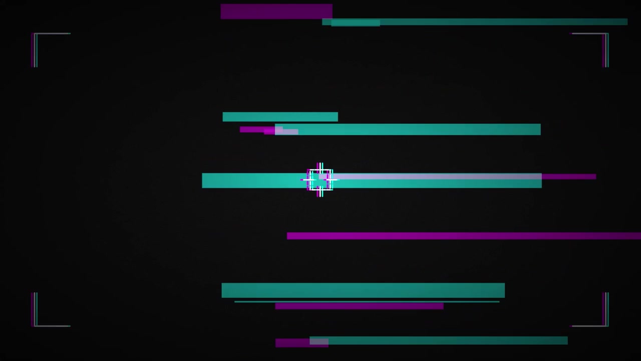 Digital Glitch Effect with Targeting Reticle Overlay