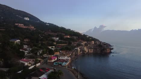 Aerial-footage-over-Cap-Haitien-in-Haiti-during-sunrise