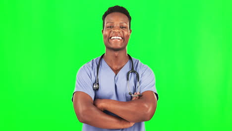 Black-man,-doctor-and-face-with-confidence