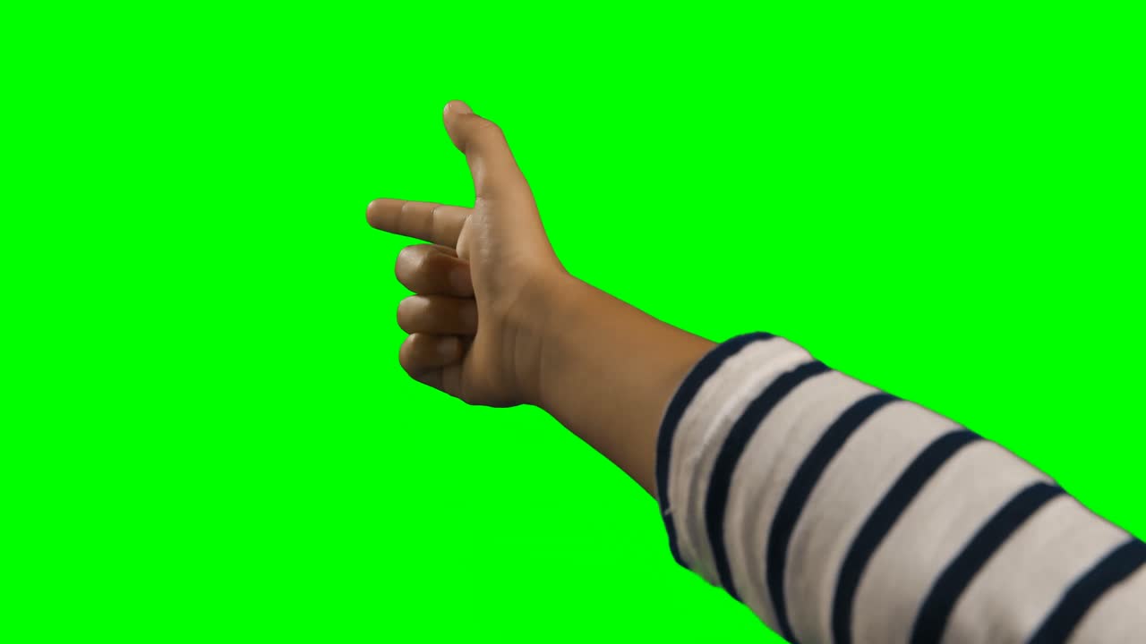Primo piano della mano di un bambino che indica