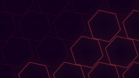 futuristic hexagonal pattern dark background with red lines