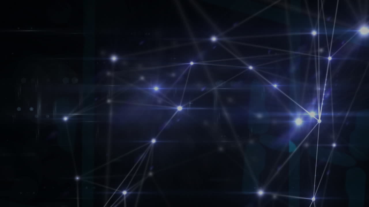 animación de la red de conexiones con puntos brillantes