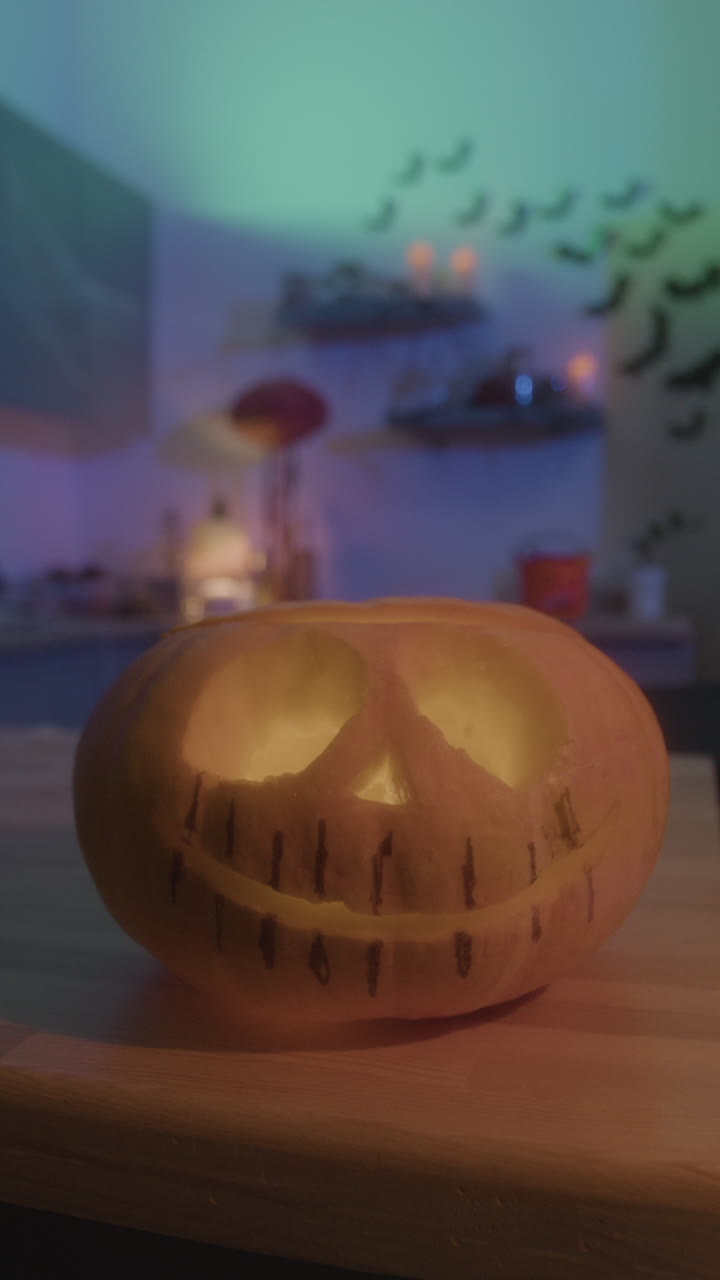 Halloween Jack-o-Lantern with Bats