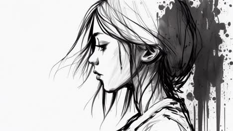 sketch-animation-of-side-profile-of-sad-and-depressed-looking-woman