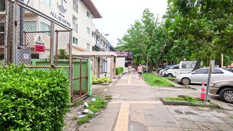 a bustling street near ao nang beach