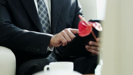 male arab business consultant using touch screen tablet