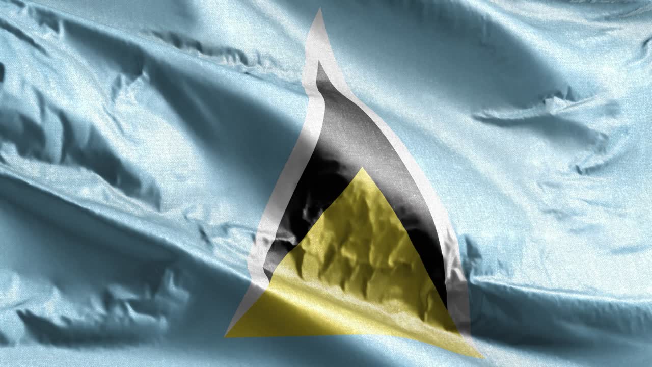 세인트 루시아의 섬유 발이 바람에 흔들리고 있습니다.