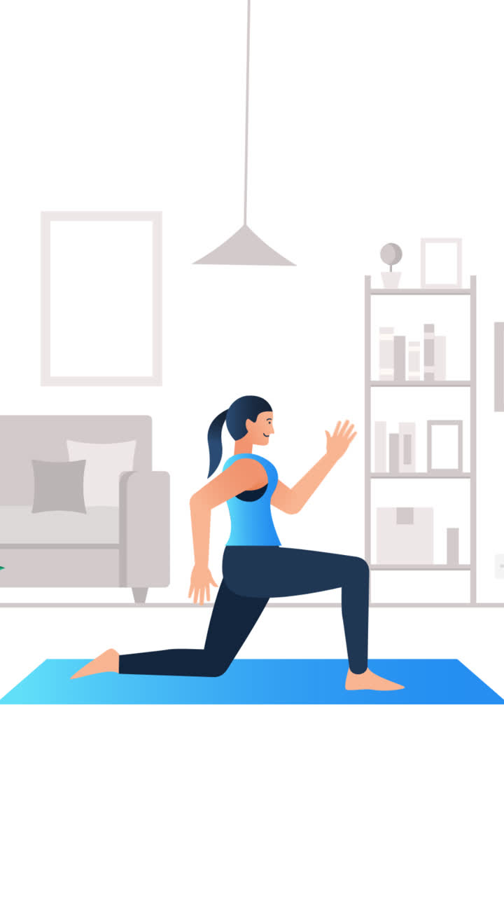 Woman Doing Yoga Exercise at Home