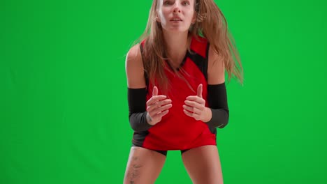 volleyball player on green screen