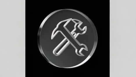 silver metal tools icon