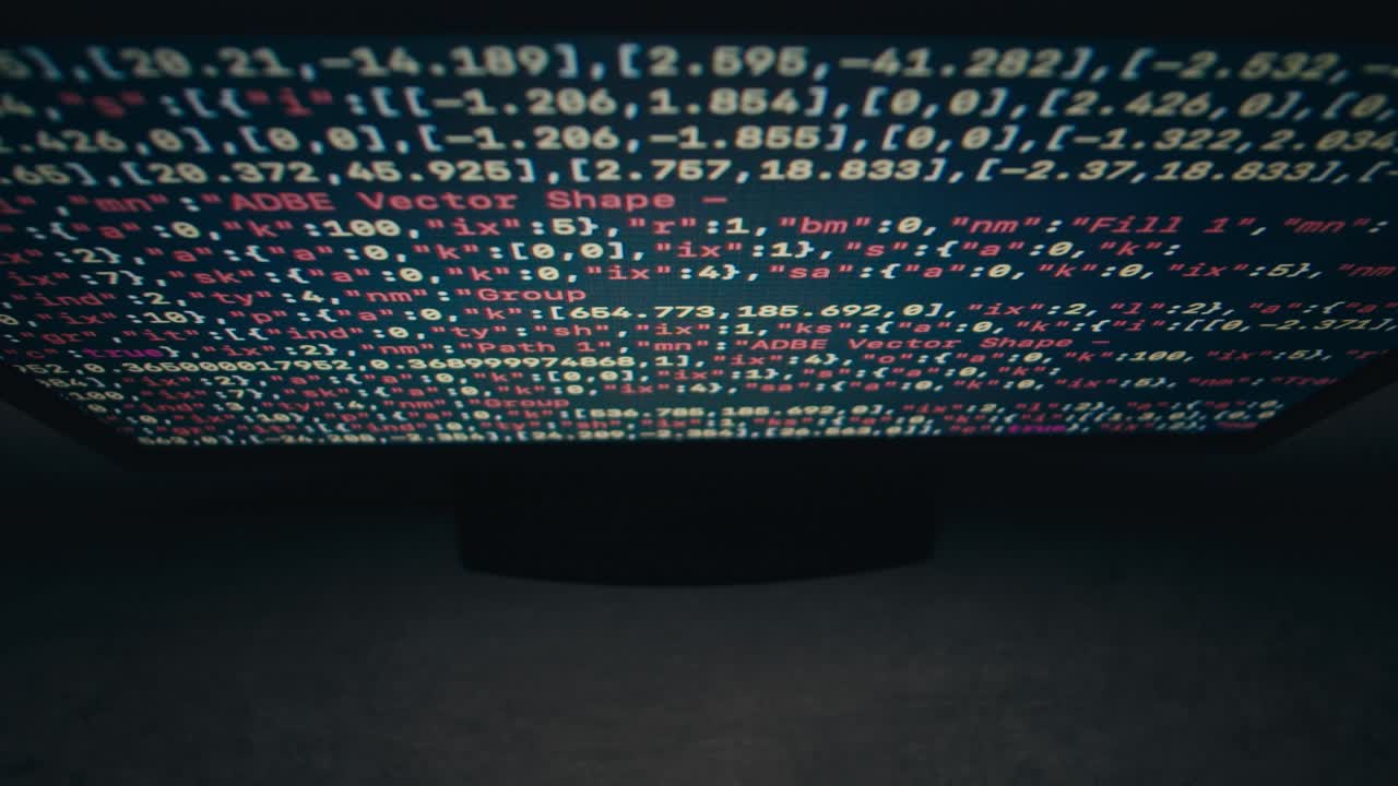 Computer Code Displayed on Monitor