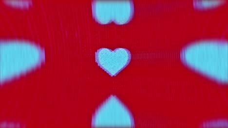 el día de san valentín glitch visual, símbolo en forma de corazón, estilo analógico crt vhs, corazón retro