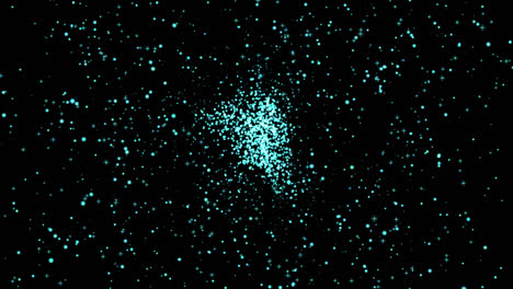 Glowing Cyan Particles in Space