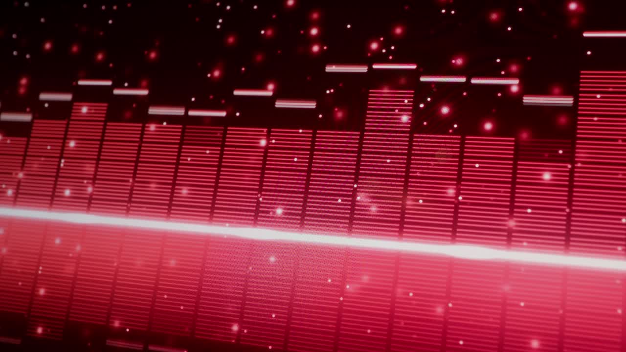 사운드 이라이저 - 디지털 음악 또는 사운드 웨이브 영상 - 블랙 루프 애니메이션의 오디오 웨이브 형태 이레이저 스케일 - 컬러 뮤직 이레이서 추상 - 그라디언트 스트럼 바 그래프 - 파동 반이는 스 댄싱