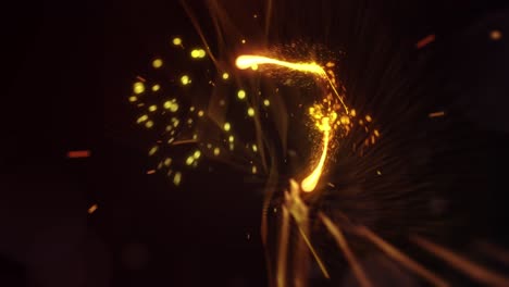 dancing particles in gold colors, beautiful intro for video templates