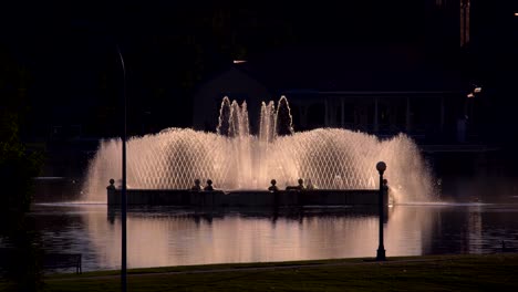 illuminated fountain in denver city park, denver, colorado