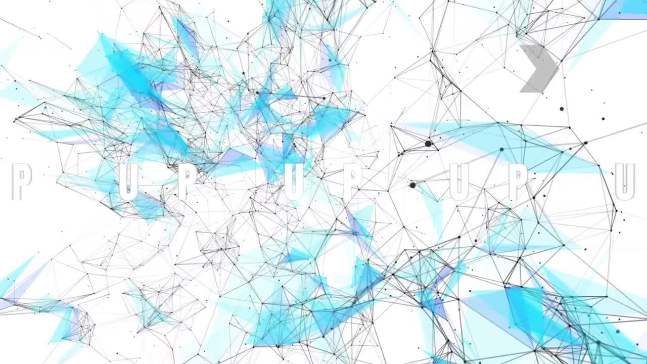 ⁇ 색 배경의 연결 네트워크에 대한 레벨 업 텍스트의 디지털 애니메이션