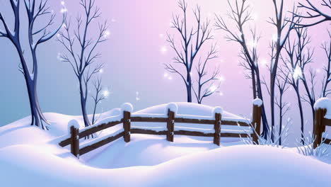 winter wonderland scene with snow and magic