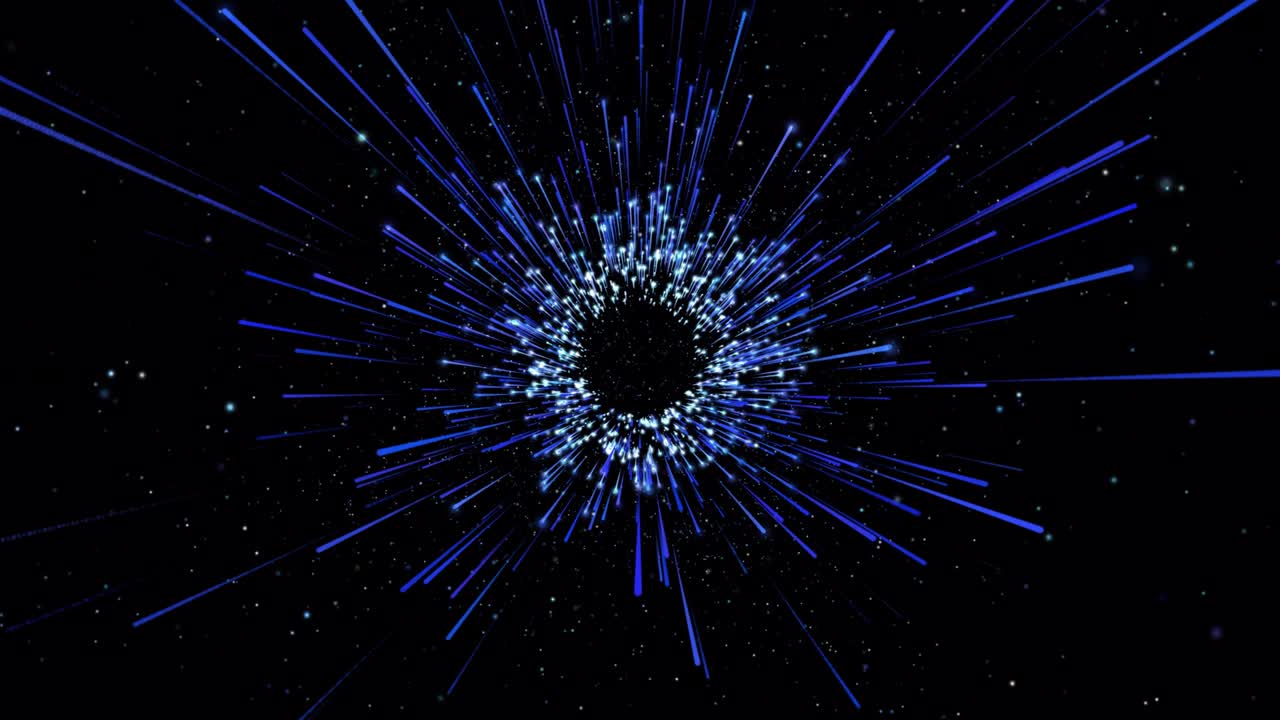 Flight through space and stars on a transparent background