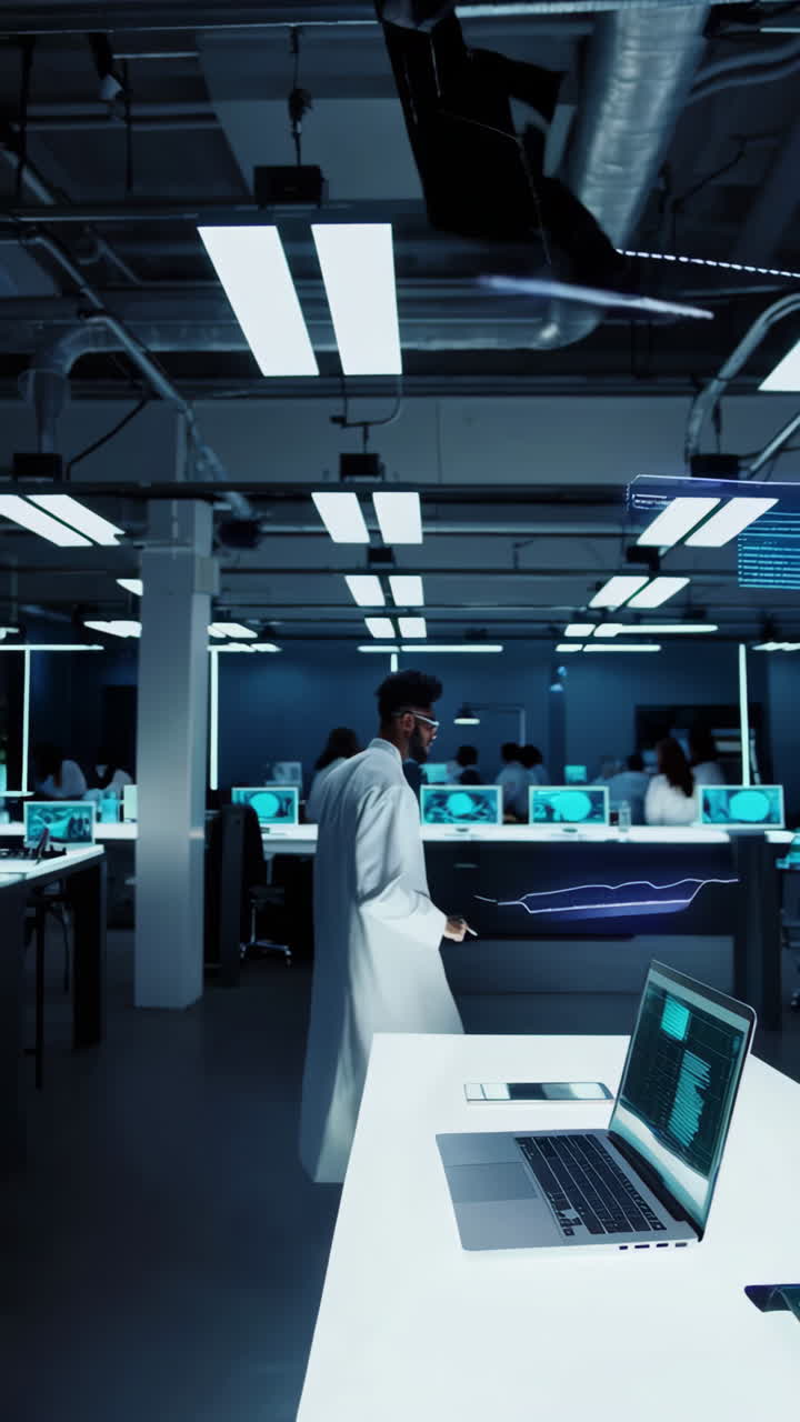 Scientists Working in a High-Tech Laboratory