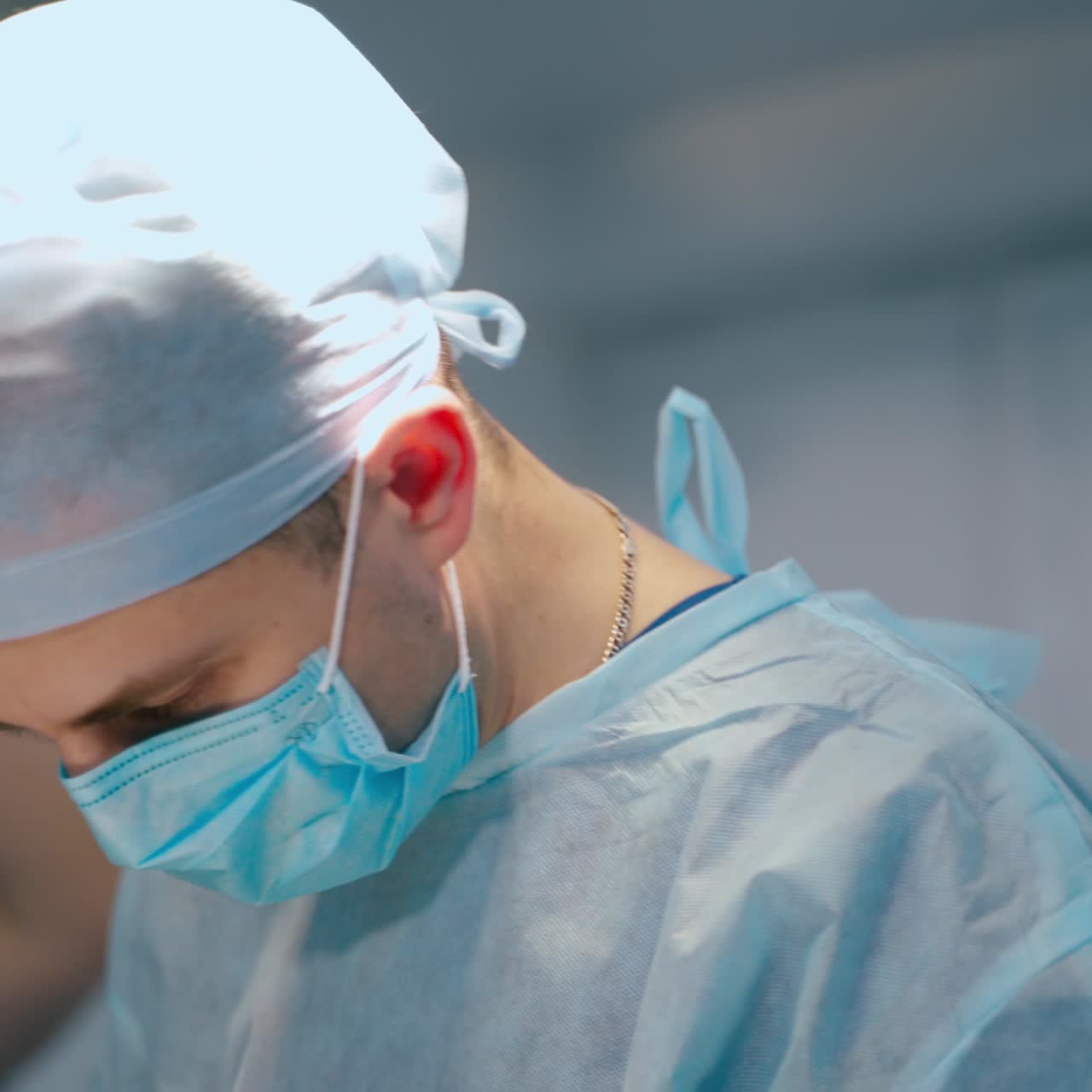 Surgeon operating live shot