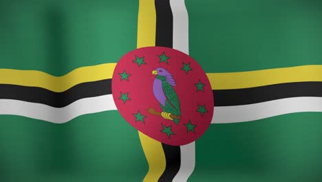 animación de la bandera en movimiento de dominica ondeando