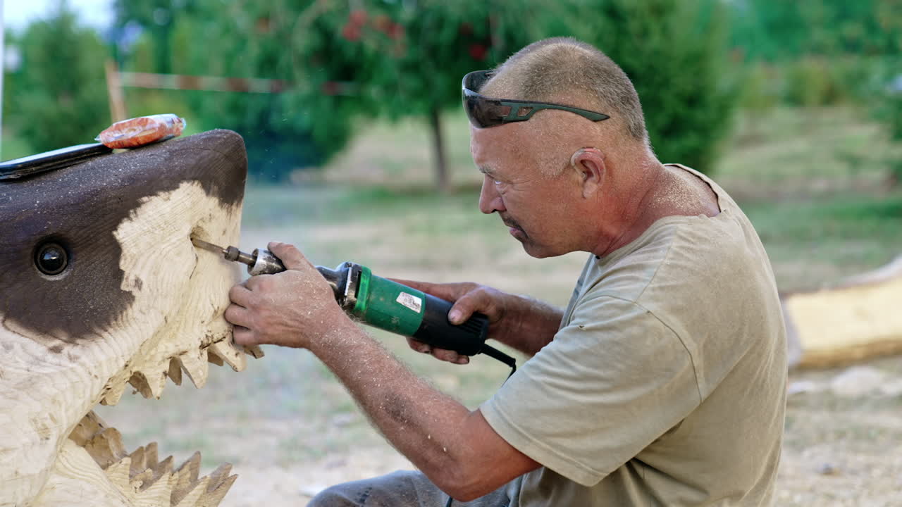 Carving a Shark from Wood