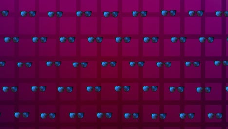 Animation-of-glasses-over-purple-checked-background