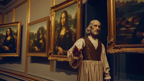 Museum Exhibit of Mona Lisa and Renaissance Art