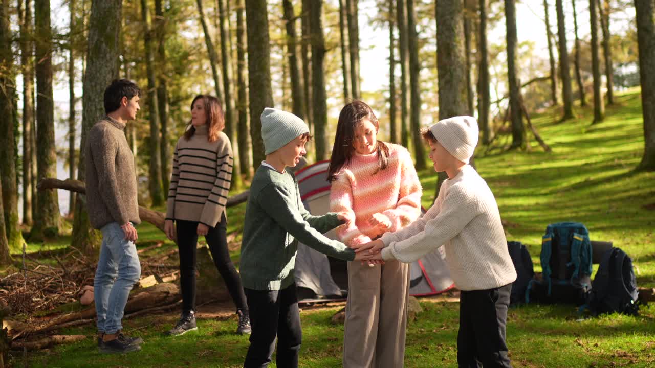 Family Camping Trip in the Woods