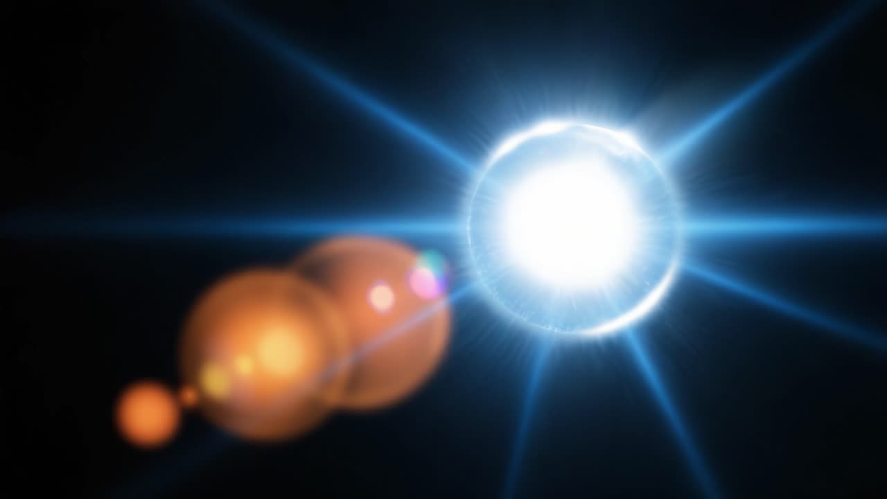 Un fenómeno celeste brillante: un vistazo a una luz radiante rodeada de brillos etéreos que capturan la belleza de la energía cósmica y la iluminación natural