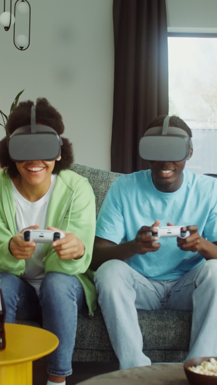 People playing VR games at home