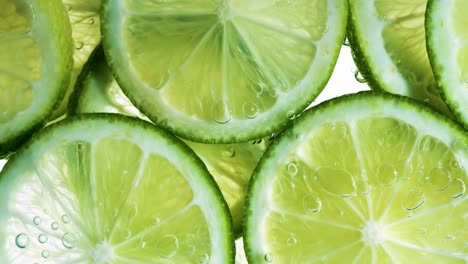 closeup of sliced limes