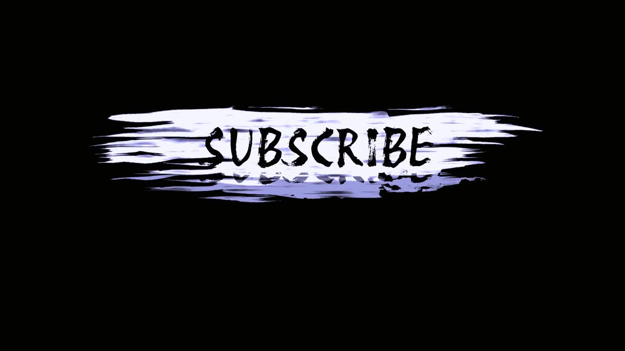Animated Subscribe Text with Glitch Effect on Black Background