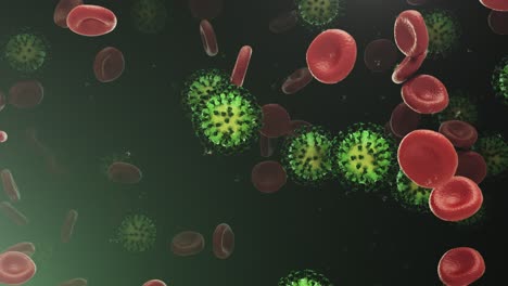 células sanguíneas voladoras con coronavirus