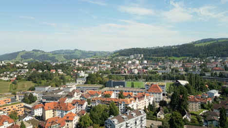 aerial de la ciudad de st. gallen en suiza
