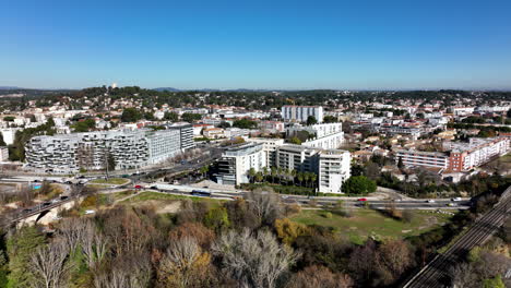 castelnau le lez city aerial urban city architecture sunny day