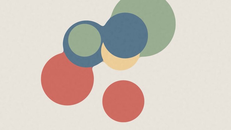 Abstract Animation of Merging and Separating Colorful Circles