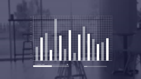 animación del procesamiento de datos financieros en una oficina vacía