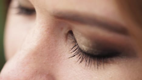 close-up of woman's eyes