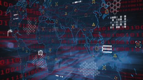 Animación-Del-Procesamiento-De-Datos-Sobre-El-Mapa-Mundial